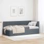 Preview: ARDEBO.de - Eckbettgestell mit Kopfteil Dunkelgrau 90 cm x 200 cm Samt