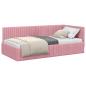 Preview: Eckbettgestell mit Kopfteil Rosa 100 cm x 200 cm Samt