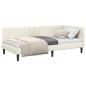 Preview: Eckbettgestell mit Kopfteil Creme 90 cm x 190 cm Samt