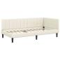 Preview: Eckbettgestell mit Kopfteil Creme 90 cm x 190 cm Samt