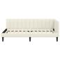 Preview: Eckbettgestell mit Kopfteil Creme 90 cm x 190 cm Samt