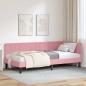 Preview: ARDEBO.de - Eckbettgestell mit Kopfteil Rosa 90 cm x 200 cm Samt