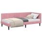 Preview: Eckbettgestell mit Kopfteil Rosa 90 cm x 200 cm Samt