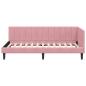 Preview: Eckbettgestell mit Kopfteil Rosa 90 cm x 200 cm Samt