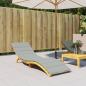 Preview: Sonnenliegen-Auflage Melange Hellgrau 200x50x4 cm Stoff