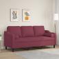 Preview: ARDEBO.de - 3-Sitzer-Sofa mit Zierkissen Weinrot 180 cm Stoff