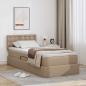 Preview: ARDEBO.de - Aufbewahrungsbett mit Matratze Cappuccino 90 x 190 cm