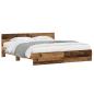 Preview: Bettgestell mit Kopfteil mit Kopfteil Altholz 203 x 185 x 70 cm