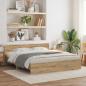 Preview: ARDEBO.de - Bettgestell mit Kopfteil Artisan-Eiche 203 x 185 x 70 cm
