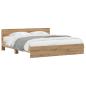 Preview: Bettgestell mit Kopfteil Artisan-Eiche 203 x 185 x 70 cm