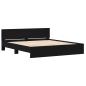 Preview: Bettgestell mit Kopfteil Schwarz Eichen-Optik 203 x 185 x 70 cm