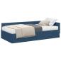 Preview: Eckbettgestell mit Matratze 2 stk. Blau 90 x 190 cm Stoff