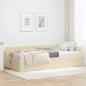 Preview: ARDEBO.de - Eckbettgestell mit Matratze Sonstiges 2 stk. Creme Stoff