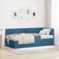 Preview: ARDEBO.de - Eckbettgestell mit Matratze 2 stk. Blau 90 x 190 cm Samt
