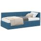 Preview: Eckbettgestell mit Matratze 2 stk. Blau 90 x 190 cm Samt