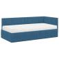 Preview: Eckbettgestell mit Matratze 2 stk. Blau 90 x 190 cm Samt
