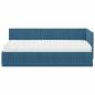 Preview: Eckbettgestell mit Matratze 2 stk. Blau 90 x 190 cm Samt