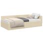 Preview: Eckbettgestell mit Kopfteil Creme 90 cm x 190 cm Stoff