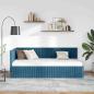 Preview: Eckbettgestell mit Kopfteil Blau 90 cm x 190 cm Samt