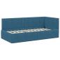 Preview: Eckbettgestell mit Kopfteil Blau 90 cm x 190 cm Samt