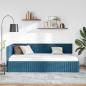 Preview: Eckbettgestell mit Kopfteil Blau 100 cm x 200 cm Samt