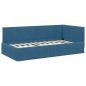 Preview: Eckbettgestell mit Kopfteil Blau 100 cm x 200 cm Samt