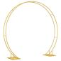 Preview: Doppelter Hochzeitsbogen Gold 220 x 45 x 200 cm Stahl