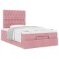 Preview: Ottoman-Bett mit Matratzen Rosa 120x190 cm Samt