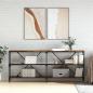 Preview: ARDEBO.de - Konsolentisch Räuchereiche 180x30x75 cm Holzwerkstoff und Eisen