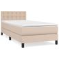 Preview: Boxspringbett mit Matratze Cappuccino-Braun 90x200cm Kunstleder