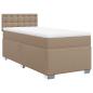 Preview: Boxspringbett mit Matratze Cappuccino-Braun 90x200cm Kunstleder