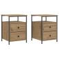 Preview: Nachttische 2 Stk. Artisan-Eiche 44x45x60 cm Holzwerkstoff