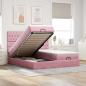 Preview: ARDEBO.de - Ottoman-Bett mit Matratzen & LEDs Rosa 200x200 cm Samt