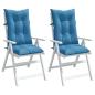 Preview: ARDEBO.de - Hochlehner-Auflagen 2 Stk. Melange Blau 120x50x7 cm Stoff