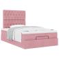 Preview: Ottoman-Bett mit Matratzen Rosa 120x200 cm Samt