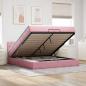 Preview: ARDEBO.de - Ottoman-Bett mit Matratzen & LEDs Rosa 200x200 cm Samt