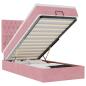 Preview: Ottoman-Bett mit Matratzen & LEDs Rosa 100x200 cm Samt