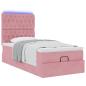 Preview: Ottoman-Bett mit Matratzen & LEDs Rosa 100x200 cm Samt