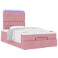 Preview: Ottoman-Bett mit Matratzen & LEDs Rosa 120x200 cm Samt
