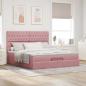 Preview: Ottoman-Bett mit Matratzen Rosa 200x200 cm Samt