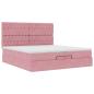 Preview: Ottoman-Bett mit Matratzen Rosa 200x200 cm Samt