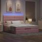 Preview: Ottoman-Bett mit Matratzen & LEDs Rosa 200x200 cm Samt