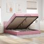 Preview: ARDEBO.de - Ottoman-Bett mit Matratze Rosa 200x200 cm Samt
