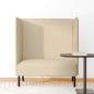 Preview: Hoher Rücken Sofa 101cm Creme Stoff
