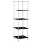 Preview: ARDEBO.de - Regal mit 5 Ablagen Schwarz 40x40x130 cm Hartglas