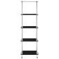 Preview: Regal mit 5 Ablagen Schwarz 40x40x130 cm Hartglas