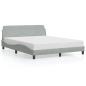 Preview: Bettgestell "Dover" Hellgrau 152x203 cm Samt