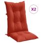 Preview: Hochlehner-Auflagen 2 Stk. Melange Rot 120x50x7 cm Stoff
