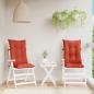 Preview: Hochlehner-Auflagen 2 Stk. Melange Rot 120x50x7 cm Stoff