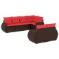 Preview: 7-teiliges Gartensofa-Set mit Kissen, braun, Polyrattan